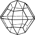 Illustration showing a dyakisdodecahedron or diploid.