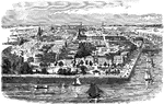 A view of Charleston, South Carolina during the Civil War.