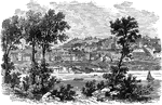 A view of Cincinnati, Ohio in 1812.