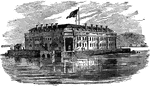 Fort Lafayette was an island coastal fortification in New York Harbor, built next to Fort Hamilton. During the Civil War, the casement were used to house Confederate prisoners of war and politicians opposed to Abraham Lincoln's administration policies.