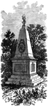 DeWitt Clinton was an early American politician who served as United States Senator and Governor of New York. Pictured here is his monument.