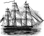 The USS Constitution in 1876.