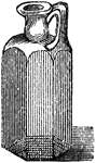 An illustration of an ancient Roman oil vase.