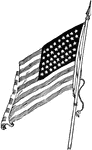 The United States National flag in 1912 when the flag had 48 stars. In use from July 4, 1912 - July 3, 1959.