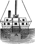 USS <em>Fulton</em>, a 2455-ton center-wheel steam battery, was built at New York City to a design prepared by Robert Fulton, who called her "Demologos".