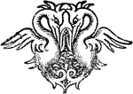 A tailpiece or page footer with two mirrored birds.