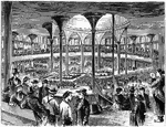 An illustration of the interior of Castle Garden, known today as Castle Clinton or Fort Clinton. Castle Clinton or Fort Clinton was once a circular sandstone fort now located in Battery Park at the southern tip of Manhattan, New York City, in the United States. It subsequently became a beer garden, a theater, the first immigration station (predating Ellis Island), a very popular public aquarium, and finally a national monument.