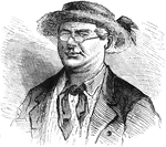 An illustration of a man wearing a hat and a pair of glasses.