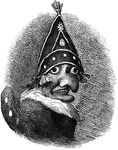 An illustration of Mr. Punch, a puppet from the popular English puppet show Punch and Judy. Punch and Judy is a traditional, popular English puppet show featuring the characters of Punch and his wife Judy. The performance consists of a sequence of short scenes, each depicting an interaction between two characters, most typically the anarchic Punch and one other character. The show is traditionally performed by a single puppeteer, known since Victorian times as a Professor