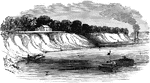 A drawing of the Mississippi River with low water.