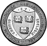 The seal of Harvard University in Massachusetts.