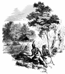 Native Americans attacking the early settlers