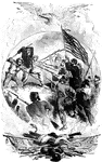 Depiction of a Civil War battle.