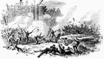 Battle between Confederate and Union forces at Sudley Church.