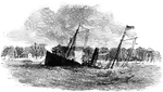 The sinking Varuna, a Union ship.
