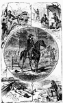 A picture depicting some of General Grant's exploits.