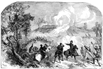 Depiction of the battle of Gettysburg.