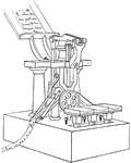 An illustration of a small perforating machine used in telegraphing.