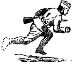 A soldier running while carrying his rifle.