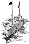 A Holland submarine torpedo boat, devised by John P. Holland with the U.S. Navy.