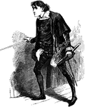 An illustration of a young Hamlet. Hamlet is a tragedy by William Shakespeare, believed to have been written between 1599 and 1601. The play, set in Denmark, recounts how Prince Hamlet exacts revenge on his uncle Claudius, who has murdered Hamlet's father, the King, and then taken the throne and married Hamlet's mother. The play vividly charts the course of real and feigned madness&mdash;from overwhelming grief to seething rage&mdash;and explores themes of treachery, revenge, incest, and moral corruption.