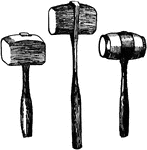 A mallet is a type of hammer with a head made of softer materials than the steel normally used in hammerheads, so as to avoid damaging a delicate surface.