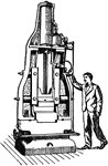 In 1838, Nasmyth, of England, planned his really great invention &mdash; the steam-hammer. His idea was to use the piston-rod of an upright steam-engine as the handle of a hammer that could move up and down between vertical guides. So perfect is the operation of one of these Titan hammers that the engineer can crack an egg with it, or deliver terrific, smashing blows that will mold a ton of iron into any shape he wishes.