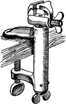 The clamp has two horizontal arms at the side, the lower arm carrying a screw that, by means of the handle, can be screwed up tight against the under side of the bench. The vise is of steel and has two jaws having roughened faces to give a good bite or hold on the work when placed between the jaws.