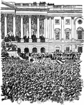 The inauguration of President William McKinley led by the Black Horse Cavalry down Pennsylvania Avenue.
