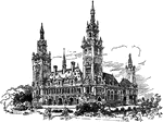 The Peace Palace in The Hague, Netherlands houses the International Court of Justice.