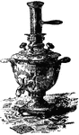 A samovar (literally, self-boiler) is an urn kept at the table to heat and boil water in Russia, commonly used to make tea.