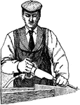 With a chisel and mallet a sculptor could strike thirty blows a minute; with the new pneumatic chisel he could strike a thousand a minute. The sculptor's hand and mind were then enabled to focus solely on guiding the chisel rather than striking it.