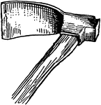 Before the days of sawmills, the posts and beams of a house were manually cut out of logs. In building a frame house the old builders had a tool resembling an ax and called an adz. This is a wood-cutting tool with a curved blade and a straight cutting edge, with a bezel like a chisel.