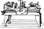 A lathe is a machine tool which spins a block of material to perform various operations such as cutting, sanding, knurling, drilling, or deformation with tools that are applied to the workpiece to create an object which has symmetry about an axis of rotation.