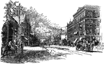 A street scene from the 1800's of Wichita, Kansas.