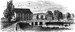 The King's Bridge, erected in 1693 by Frederick Philipse a local Lord loyal to the British Monarch. It is located in the northwest Bronx, New York.