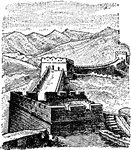 The Great Wall of China is a series of stone and earthen fortifications in China, built, rebuilt, and maintained between the 6th century BC and the 16th century to protect the northern borders of the Chinese Empire from Xiongnu attacks during the rule of successive dynasties. Several walls, referred to as the Great Wall of China, were built since the 5th century BC. The most famous is the wall built between 220&ndash;200 BC by the first Emperor of China, Qin Shi Huang; little of it remains; it was much farther north than the current wall, which was built during the Ming Dynasty.