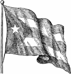 The flag of Cuba was adopted on May 20, 1902, containing a field with five blue and white stripes, and a red triangle at the hoist with a white 5-pointed star. The flag was designed in 1848 for the liberation movement, which sought to detach Cuba from Spain. The flag was briefly hoisted in 1850 at Cardenas but was not officially adopted until 1902, when independence was granted by the US.