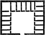 An illustration of a typical floor plan in an Egyptian private dwelling.
