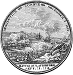 Following the Battle of Plattsburgh and the end of the War of 1812, a Congressional Gold Medal honoring Alexander Macomb and his men was struck by Act of Congress.