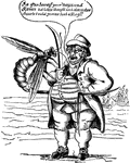 A caricature celebrating the victory of the USS <em>Wasp</em> over the <em>HMS Frolic</em> and the accompanying rhyme."A <em>Wasp</em> took a <em>Frolic</em> and met Johnny Bull,Who always fights best when his belly is full.The <em>Wasp</em> thought him hungry by his mouth open wide,So, his belly to fill, put a sting in his side"