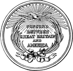 A medal commemorative of the Treaty of Ghent ending the War of 1812.