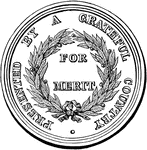 A medal of gratitude struck to celebrate the Treaty of Ghent ending the War of 1812.