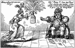 A political cartoon discussing Commodore Oliver Hazard Perry, an officer in the United States Navy.