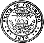 The Seal of Colorado, 1876. The seal shows The Eye of Providence and Colorado's motto 'Nil sine numine' meaning "Nothing without God's will.