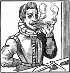 Sir Walter Raleigh enjoying his pipe.
