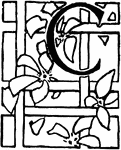 Capital letter "C" with flower design.