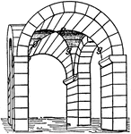 A groin vault or groined vault (also sometimes known as a double barrel vault or cross vault) is produced by the intersection at right angles of two barrel vaults. The word groin refers to the edge between the intersecting vaults; cf. ribbed vault. Sometimes the arches of groin vaults are pointed instead of round.