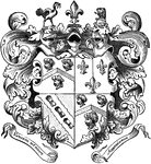 The coat of arms of Captain John Smith.