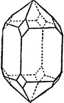 "Zircon, a mineral composed of of zirconium silicate, sometimes used as a gem-stone... THe mineral crystallizes in the tetragonal system, generally in combinations of square prisms and square pyramids" (Britannica, 1910).
